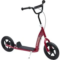HOMCOM Cityroller Kickscooter mit Hinterbremse, Roller, Höhenverstellbar, 0 km/h, (Tretroller, 1 tlg., Kinderroller), für Außenbereich, Rot
