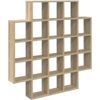 vidaXL Regal Wandregal Sonoma-Eiche 100 x 13 x 100 cm Holzwerkstoff, 1-tlg.