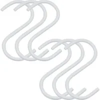 SO-TECH® S-Haken für Rundstäbe bis Ø 30 mm für Garderoben, Küchenreling uvm., (Spar-Set, 6-St), Weiß Satin pulverbeschichtet