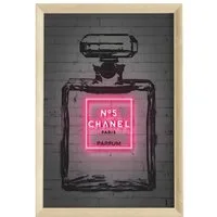 JUSTGOODMOOD Poster Premium ® Chanel No.5 Poster · Neon Effekt · ohne Rahmen