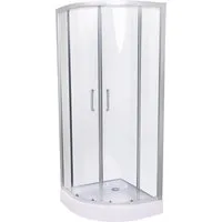 Belvit Eckdusche BV-DK2-9090, BxT: 90x90 cm, 1-tlg., Belvit Duschkabine Viertelkreis mit Schiebetür und Duschwanne