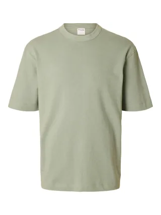 selected men - T-Shirt - Slhrelaxcaleb grün - Gr. - M