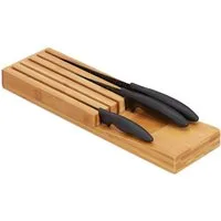 relaxdays Messerblock Messerorganizer Bambus für 5 Messer