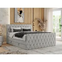 MKS MÖBEL Boxspringbett MIREN KING DUO (Set, Packung, Doppelbett, Kopfteil, Topper T25/Visco, T30-Schaum), Boxspringbett, Fußteil, Multipocket-Matratzen, 7 Härtezonen
