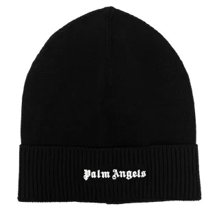 Schwarze Mutze mit klassischem Logo von Palm Angels