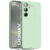 CoolGadget Handyhülle Grün als 2in1 Schutz Cover Set für das Samsung Galaxy A05s 6,7 Zoll, 2x Glas Display Schutz Folie + 1x TPU Case Hülle für Galaxy A05s