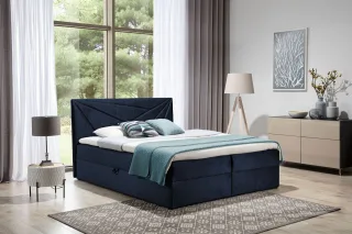 Boxspringbett Schlafzimmerbett CARLITA 160x200cm Dunkelblau