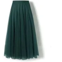 DEBAIJIA Meshrock Meshrock Damen Maxirock Sommer Elegant Lange Röcke Kleid Hohe Taille