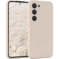 EAZY CASE Handyhülle für Samsung Galaxy S23 Hülle Silikon 6,1 Zoll, Bumper Case Matt Slimcover Silikonschutzhülle elastisch Taupe / Beige