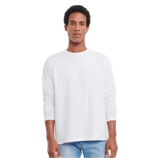 Russell - T-Shirt für Herren/Damen Unisex Langärmlig (Weiß)