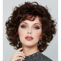LuxusKollektion Kunsthaarperücke Perücke Damen Kurz Lockig Braun Synthetik Fluffig Party Dunk Braun