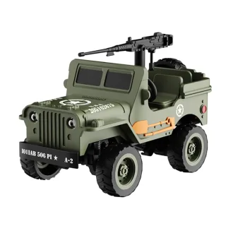 Q246 RTR 1/64 2.4G 2WD Mini RC Car Military Off-road Alloy Body LED Light Automatic Demo Mode Desktop Portable Vehicles