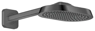 Hansgrohe AXOR ShowerSphere Kopfbrause 250/160 1jet EcoSmart+ mit Brausearm, Polished Black Chrome, 39770330