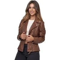 Tazzio Lederjacke F501 moderne & zeitlose Damen Jacke im Biker Look mit Reverskragen