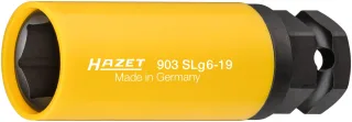 HAZET Schlag- Maschinenschrauber Steckschlüssel-Einsatz (1/2 Zoll), Außen-Sechskant gelb/schwarz - 903SLG6-19