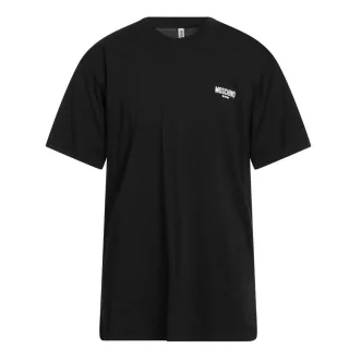 Schwarzes T-Shirt mit Moschino-Schwimmlogo