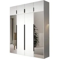 Compleo Drehtürenschrank Kleiderschrank mit Aufsatz, Hochschrank, Spiegelschrank STELLS