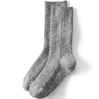 Crew-Socken, Damen,  Schwarz, Elasthan/Baumwoll-Mischung/Polyester-Mischung, by Lands' End