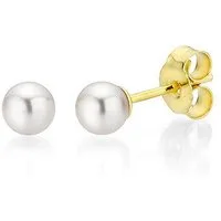 Firetti Paar Ohrstecker Schmuck Geschenk Gold 375 Ohrschmuck Perle verschiedene Größen, Made in Germany - mit Süßwasserzuchtperle
