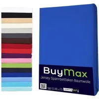 Buymax Spannbettlaken Buymax Jersey aus 100% Baumwolle, Jersey, Gummizug: Rundumgummi, (1 Stück), Pflegeleicht und Atmungsaktiv in Verschiedenen Farben und Größen