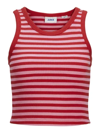 JJXX - JXFALLON STR SL STRIPE RIB TOP JRS SN Racing Red - Gr. - M