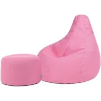 icon Sitzsack Liegesessel mit Hocker Gaming XXL aus Techmesh „Dalton“ (Spar-Set, 1 x Sitzsack, 1 x Fußhocker), Sitzsack XXL, Gaming Sitzsack, Made in Germany, für Erwachsene