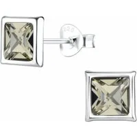 ALEXANDER YORK Paar Ohrstecker VIERECK Kristall black-diamond, 2-tlg., 925 Sterling Silber