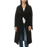 malito more than fashion Langmantel malito Damen Mantel lang mit Wasserfall-Schnitt, Trenchcoat mit Gürte langer Mantel im Wasserfall-Schnitt mit Bindegürtel Einheitsgröße
