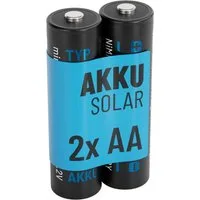 ABSINA 2x Solar Akku AA wiederaufladbar 800mAh 1.2V NiMH - Mignon AA Solar Akku