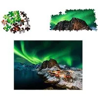 CLTYQ Puzzle 1000 Teile Puzzle Erwachsene,Norwegen Aurora Borealis,Landschaftsmotiv, 1000 Puzzleteile, Geschicklichkeitsspiel für die Ganze Familie,Home Dekoration