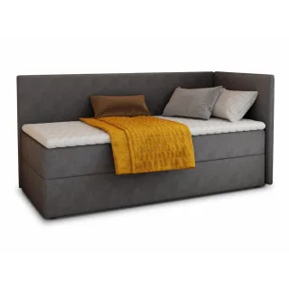 Sofnet Boxbett, Dunkelgrau, Textil, H3, Rechteckig, 80x200 cm, Schlafzimmer, Betten, Boxspringbetten
