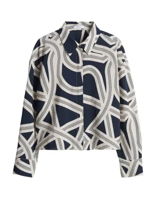 Opus - Printbluse - Famena lane blau - Gr. - 36