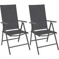 ONDIS24 Gartenstuhl Hochlehner Aluminium Klappsessel Vinoro Deluxe Gartensessel (2 St), UV-beständig