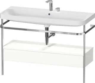 Duravit Happy D.2 Plus c-shaped Set mit Metallkonsole und Schubkasten Weiß Supermatt 1175x490x850 mm HP4844E84840000