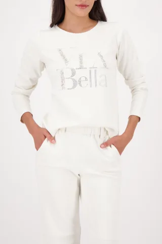 monari - Sweatshirt mit Schmuckschrift cashmere - Gr. - 40
