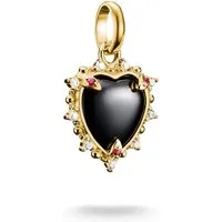 THOMAS SABO Charm Herz Charm Vintage-Herz - Connect, mit Rubin (synth), Zirkonia (synth)