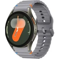 Wigento Smartwatch-Armband TPU Silikon für Samsung Galaxy Watch 7 44 / 40mm Wellen Design Grau