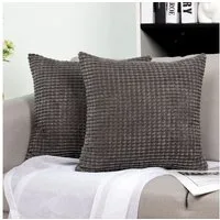 TAN.TOMI Kissenbezüge Kord Uni 2er Set Kissenbezug flauschig körnig Farbverlauf, Für Zierkissen Dekokissen Sofakissen Couchkissen vielen Farben