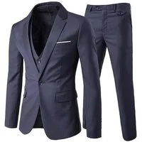 Allthemen Anzug 3-teilig (3 tlg) Edler Slim Fit Herrenanzug für den Business-Bereich