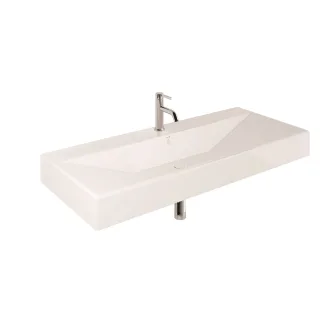 KLUDI-RESA Waschtisch 121 x 50 H12 cm Ein Hahnloch Weiß glänzend 59WW12143