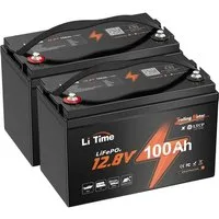 LiTime 12V 100Ah TM LiFePO4 Batterie Bootsbatterie mit Tieftemperaturschutz Solarakkus (12 V), L329*B172*H214 mm, für Elektromotor mit 30-70 lb Schubkraft