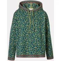 Himalaya Clothing Kapuzenpullover Damen mit stilvollem Tropfenmuster - Kapuzenpullover aus Bio-Baumwolle Lockerer Jacquardpullover mit hohem Tragekomfort