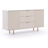 Lomadox Sideboard NADOR-132, 150cm breit, Kaschmir, goldfarbene Metallgriffe und -füße