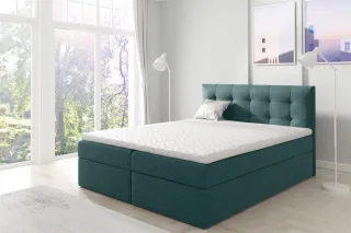 Boxspringbett Schlafzimmerbett OVIEDO 180x200cm Stoff Meeresgrün