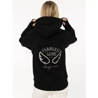 Zwillingsherz Hoodie "Wings" glamouröse Stickerei mit Flügeln, Pailletten, glänzende Kordel
