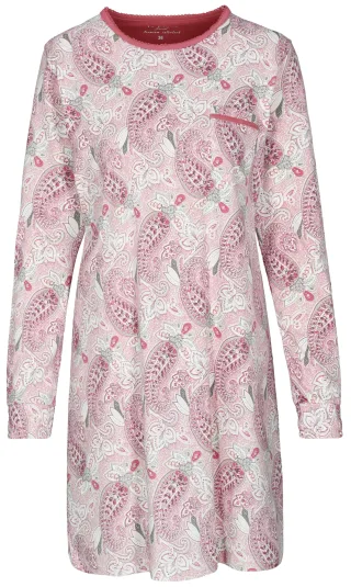 IN LINEA - Da.-Sleepshirt Feininterlock taupe paisley - Gr. - 38