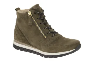 Gabor 96.455 - Damen Stiefeletten oliv/gold - Extra Weit - Keilabsatz 1cm