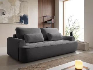 Sofa 3-Sitzer mit Schlaffunktion HUNTER in Stoff Soft Graphit
