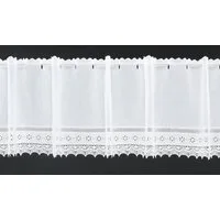 Gardinen Kranzusch Scheibengardine Batist Häkelspitze (1 St), Stangendurchzug, transparent, Stablöcher,transparent,verschiedene Höhen, Breiten