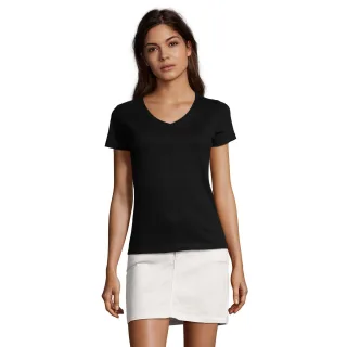 SOLS - "Imperial" T-Shirt V-Ausschnitt für Damen (Schwarz)